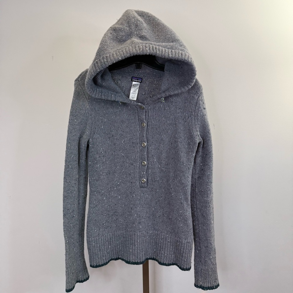 Patagonia Ranchito Hooded Sweater Gray - Merino Wool Blend - Women’s